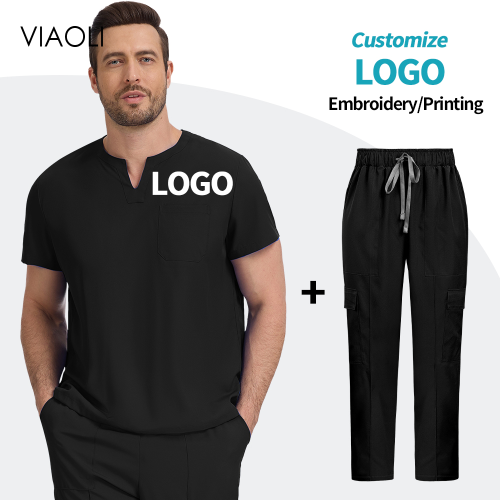 Medical Lab Logo - Medizinische Uniform: Unisex OP-Set mit Kurzarm-Oberteil