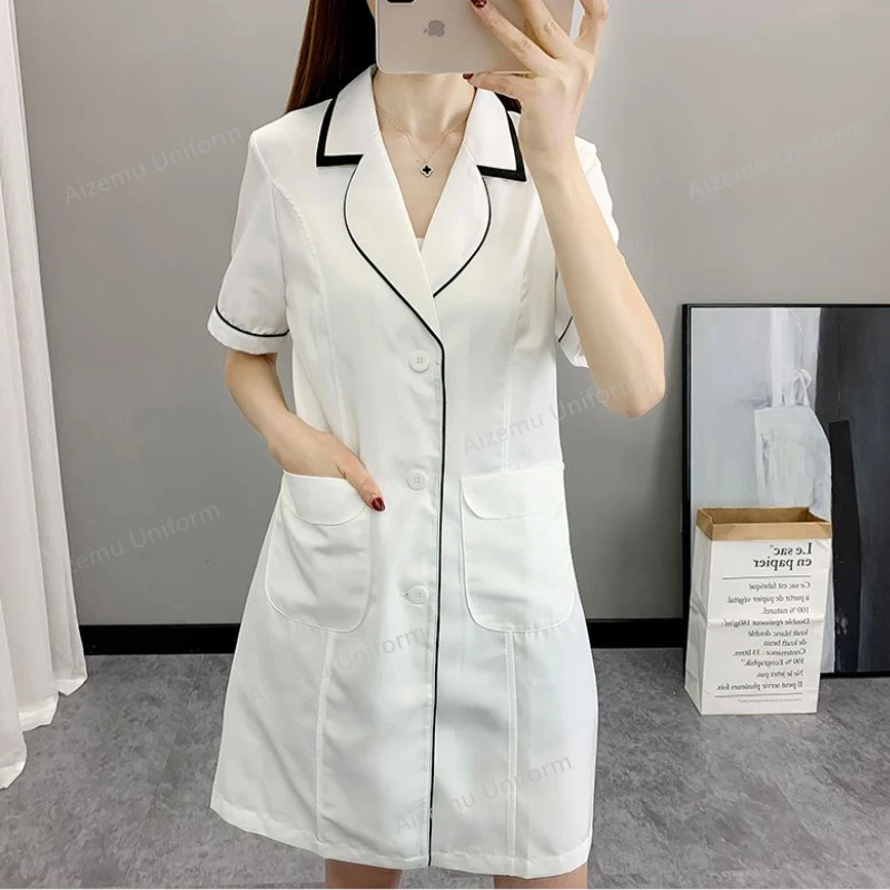Medical Lab Logo - Kurze Spa-Uniformen für Damen, Logo, Arbeitskleidung,