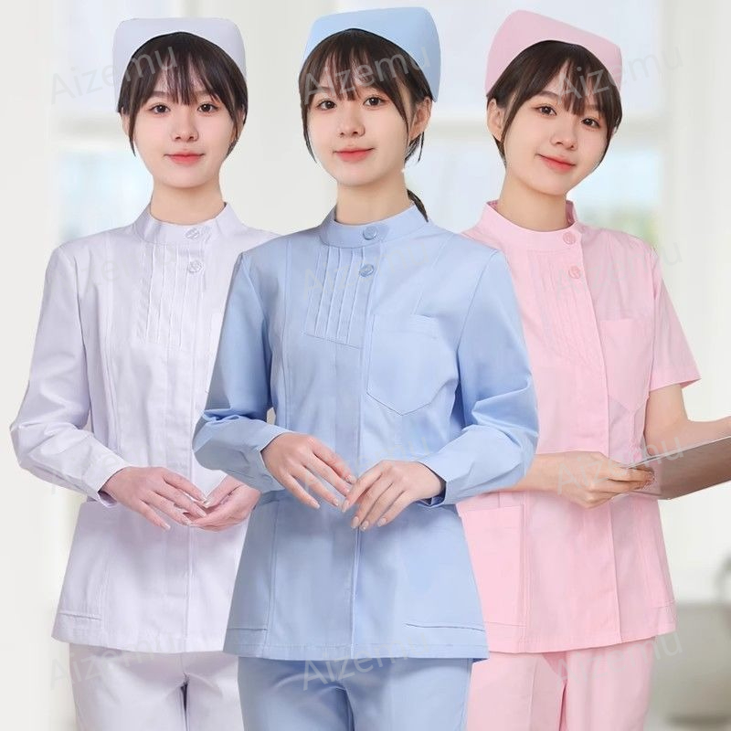 Rosa Langarm-Krankenschwesteru – Medical Lab Logo Bewertung und Preis